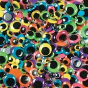 Paste-On Wiggle Eyes Assorted 7mm to 15mm 100/Pkg-Brights