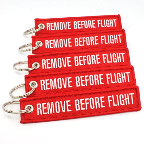 Neon Orange//Black 5 Pack Key Chains Rotary13B1 Remove Before PEW PEW