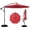 Red, variant on Costway 10 FT Offset Hanging Umbrella with Base Patio Cantilever Umbrella 360° Rotation Gray