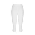 thumbnail image 5 of TQWQT Capri Leggings for Women Summer Casual Stretch Knee Leggings Workout Running Yoga Capris Slim Fit Lightweight Cropped Pants White S, 5 of 5