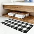 thumbnail image 3 of REGALWOVEN Microfiber Plaid Bathroom Rugs, Extra Soft Fluffy Absorbent Bath Rug Black & White 17"x47", 3 of 8