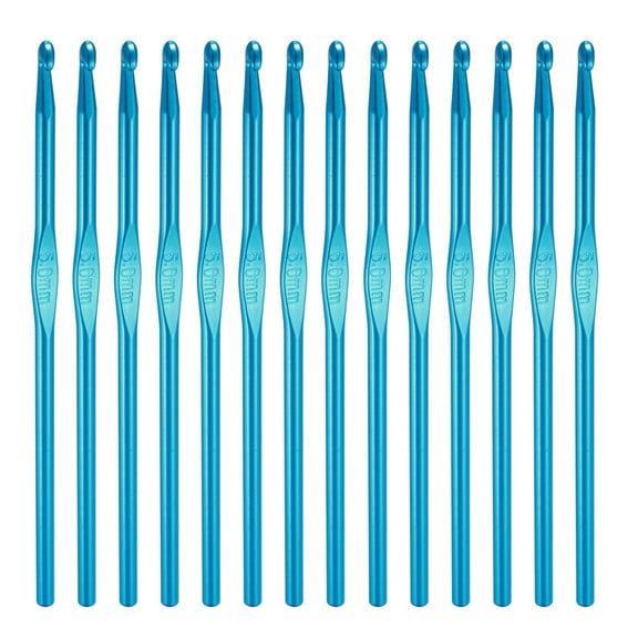 Uxcell Crochet Hook Set, 14Pcs 5mm Aluminum Ergonomic Crochet Needle Light Blue