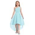 thumbnail image 1 of Miaeowve Flower Girl Dress for Wedding Kids Sparkly One Shoulder Ruched High Low A Line Maxi Summer Dress Light Blue 12, 1 of 7