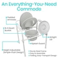 thumbnail image 2 of Vive Folding Bedside Commode Chair – 3-in-1 Toilet, Shower, and Safety Seat – Heavy-Duty Steel Frame, 350 lb Capacity, Padded Arms, Removable Bucket with Lid, Portable for Home Use, 2 of 9