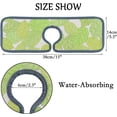 thumbnail image 6 of 3 Pcs SKYSONIC Faucet Absorbent Mat Spring Green Leaf Washable Counter Drying Pads Behind Faucet for Kitchen Bathroom, 6 of 7