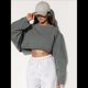 thumbnail image 5 of Sudaderas de Larga con Globo para Mujer, Sudaderas , Cuello Redondo Extragrande Gris L, 5 of 7