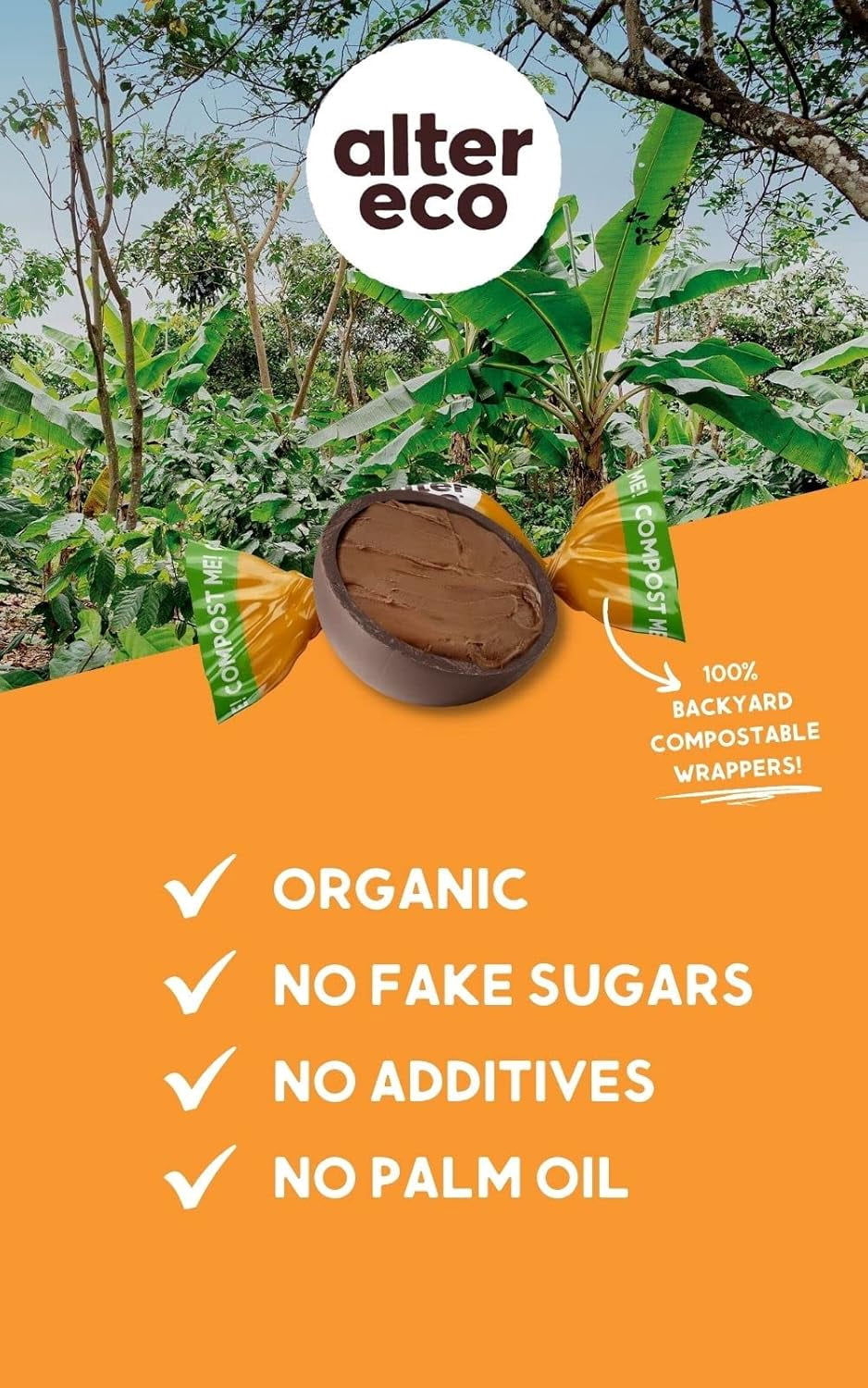 Alter Eco, Organic Salted Caramel Truffles, Dark Chocolate, 10 Individually Wrapped Truffles Pack of 3