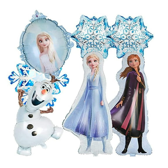 7pcs Frozen Birthday Party Decorations - Snowman Birthday Party Balloons, Frozen Themed Birthday Party Foil Balloons for Kids 4th Birthday Party