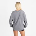 thumbnail image 2 of Women's Gameday Couture Gray LSU Tigers Oversized Final Score Snow Wash Long Sleeve T-Shirt, 2 of 6