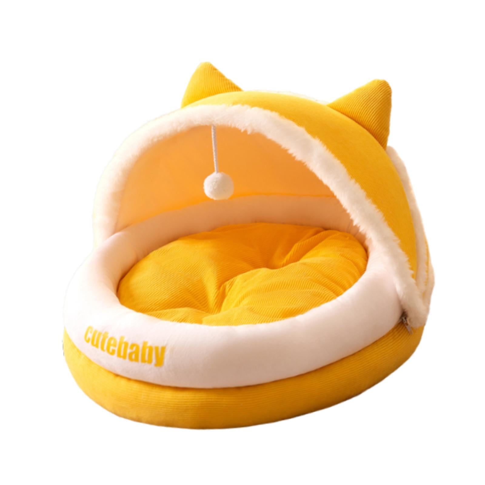 Fzaqwen Cat Bed for Indoor Cats Cat Furniture Cat Cradle Small Dog Cave Sleeping Nonslip Yellow M