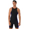 thumbnail image 2 of TiaoBug Mens Sleeveless One Piece Swimsuit Surfing Wetsuit Tank Bodysuit Unitard Sports Swimwear Black&Blue XL, 2 of 6