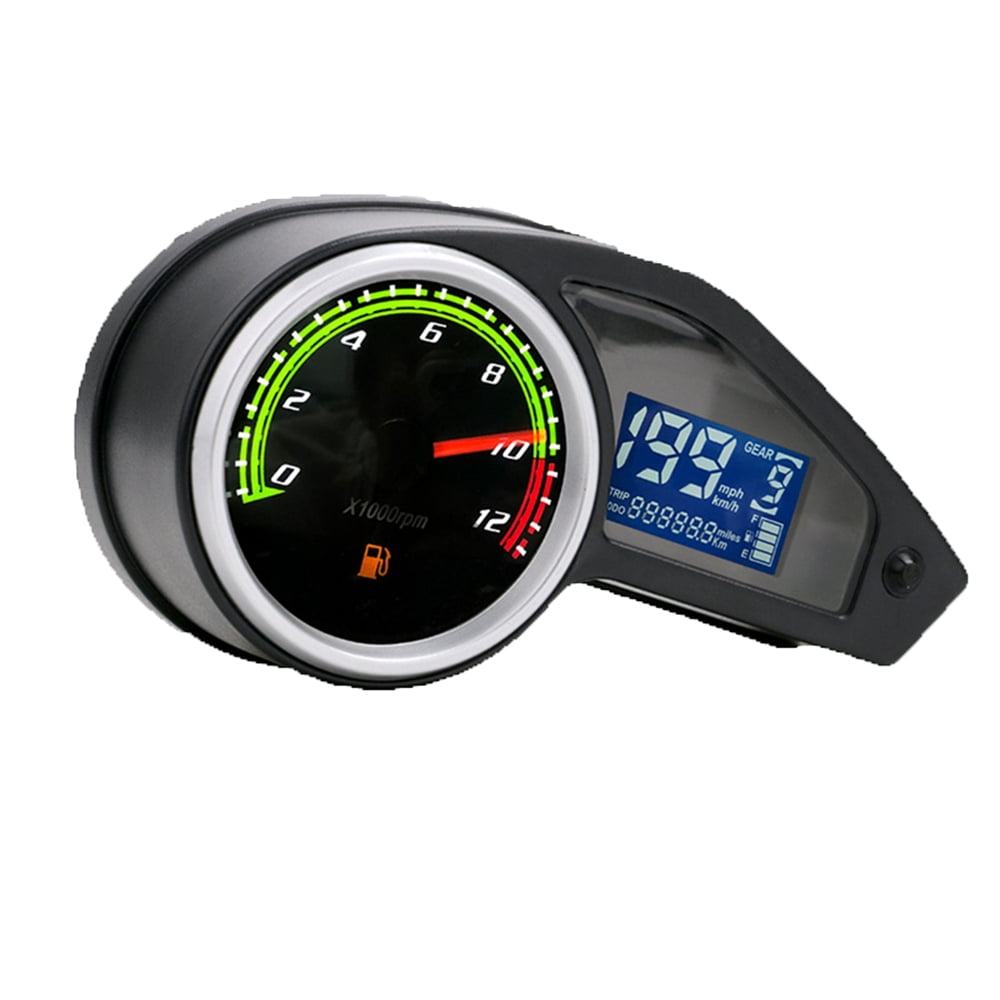 Motorcycle Scooter Digital Speedometer Tachometer Fuel Gauge Odometer