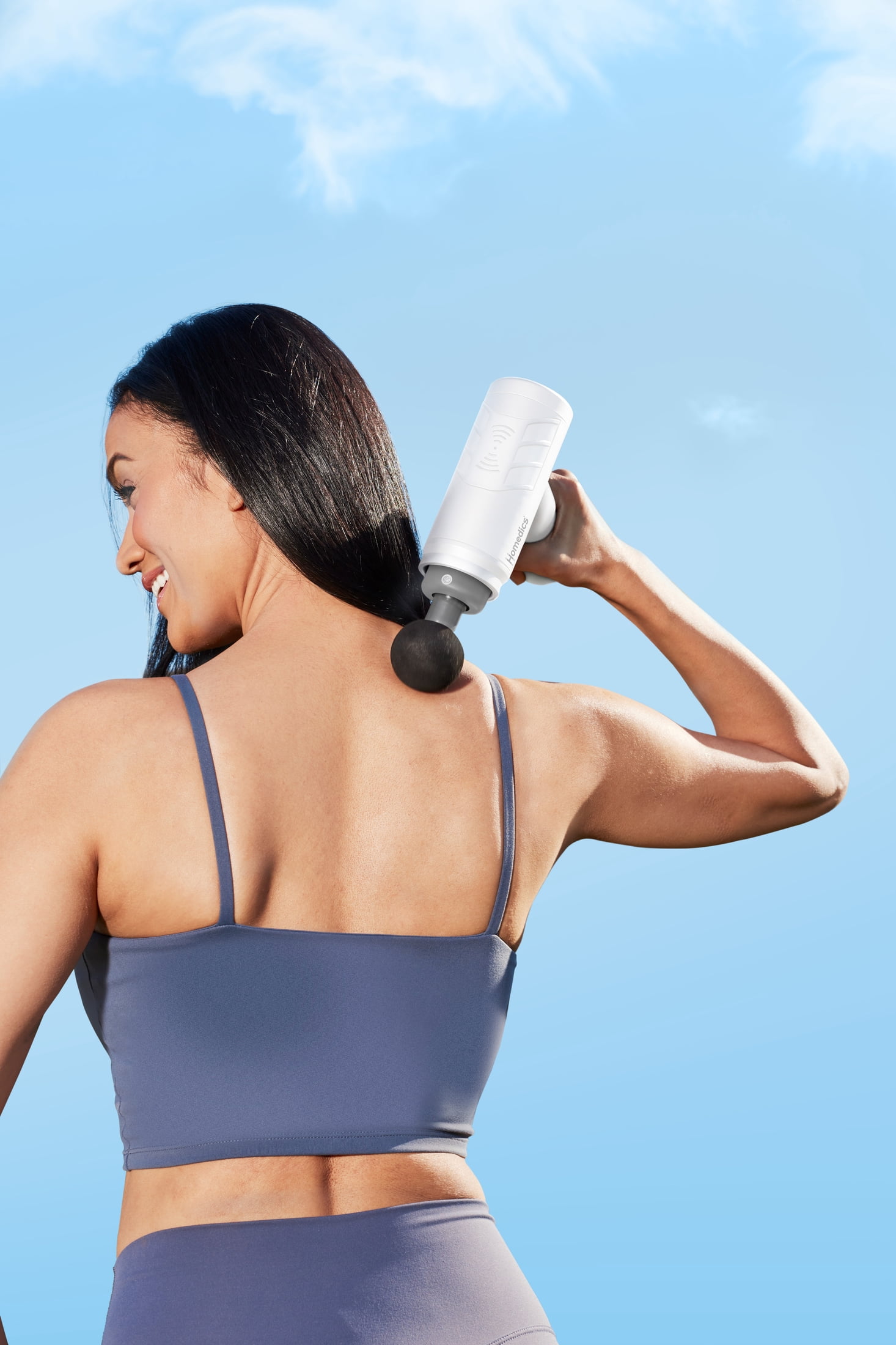 Homedics Rechargeable Therapist Select Percussion Deep Tissue Massage Gun, White HHP-680-WT