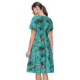 thumbnail image 2 of Bixox Women's Short Sleeve Summer Dress Loose Swing Knee Length Dresses with Pockets-Hawaii Palms, 2 of 7