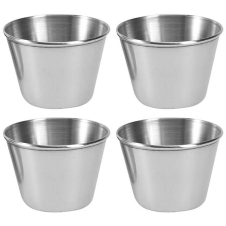 

Sauce Dish Dipping Cup Bowls Stainless Dip Dressing Salad Plate Mini Moulds Pudding Portion Steel Wasabi Tasting Metal