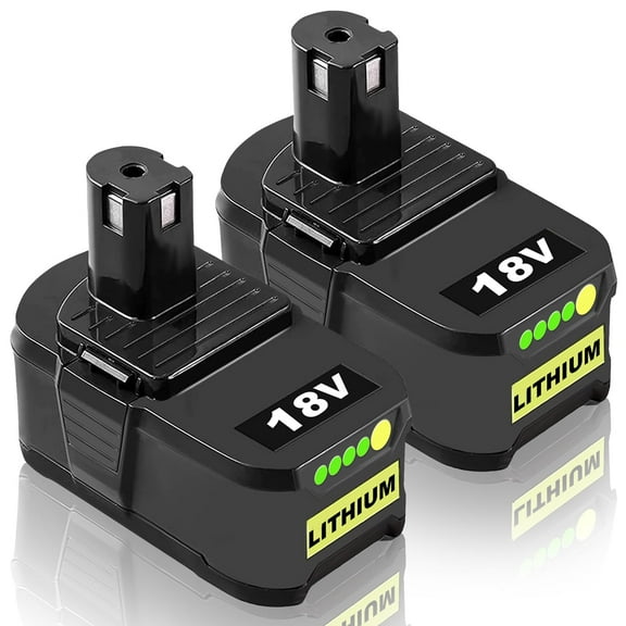 2 Pack 8.0Ah Rapid Rechargeable with Indicator Fits for Ryobi Battery 18V Replacement for Ryobi 18V Battery Compatible with Ryobi Battery P102 P103 P104 P105 P107 P108 P109 P190 P122