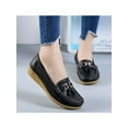 thumbnail image 4 of Fangasis Women Flats Slip On Boat Shoes Round Toe Loafers Ladies Moccasins Driving Casual Low Top Black 10.5, 4 of 9