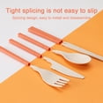 thumbnail image 4 of Juego de 4 cubiertos de paja de trigo, palillos plegables reutilizables ligeros, cuchara, cuchillo, tenedor, vajilla con estuche de almacenamiento, 4 of 6