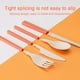 thumbnail image 4 of Juego de 4 cubiertos de paja de trigo, palillos plegables reutilizables ligeros, cuchara, cuchillo, tenedor, vajilla con estuche de almacenamiento, 4 of 6