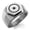 Silver, variant on Stainless Steel Solar System Planetary Sun Engraved Hexagon Crest Flat Top Biker Style Polished Ring
