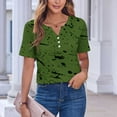 thumbnail image 6 of Youyipin Womens Tops Women's Fashion V-Neck Short Sleeve Workwear With Pockets Printed Tops Summer Tops For Top Trendy Outfits Spring Tops For Women, 6 of 8