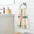 thumbnail image 3 of Yayeee 2 Pack Hand Towels for Bathroom 100% Cotton 16" x 28" Soft Absorbent Kitchen Towel, Retro Green Stars, 3 of 7