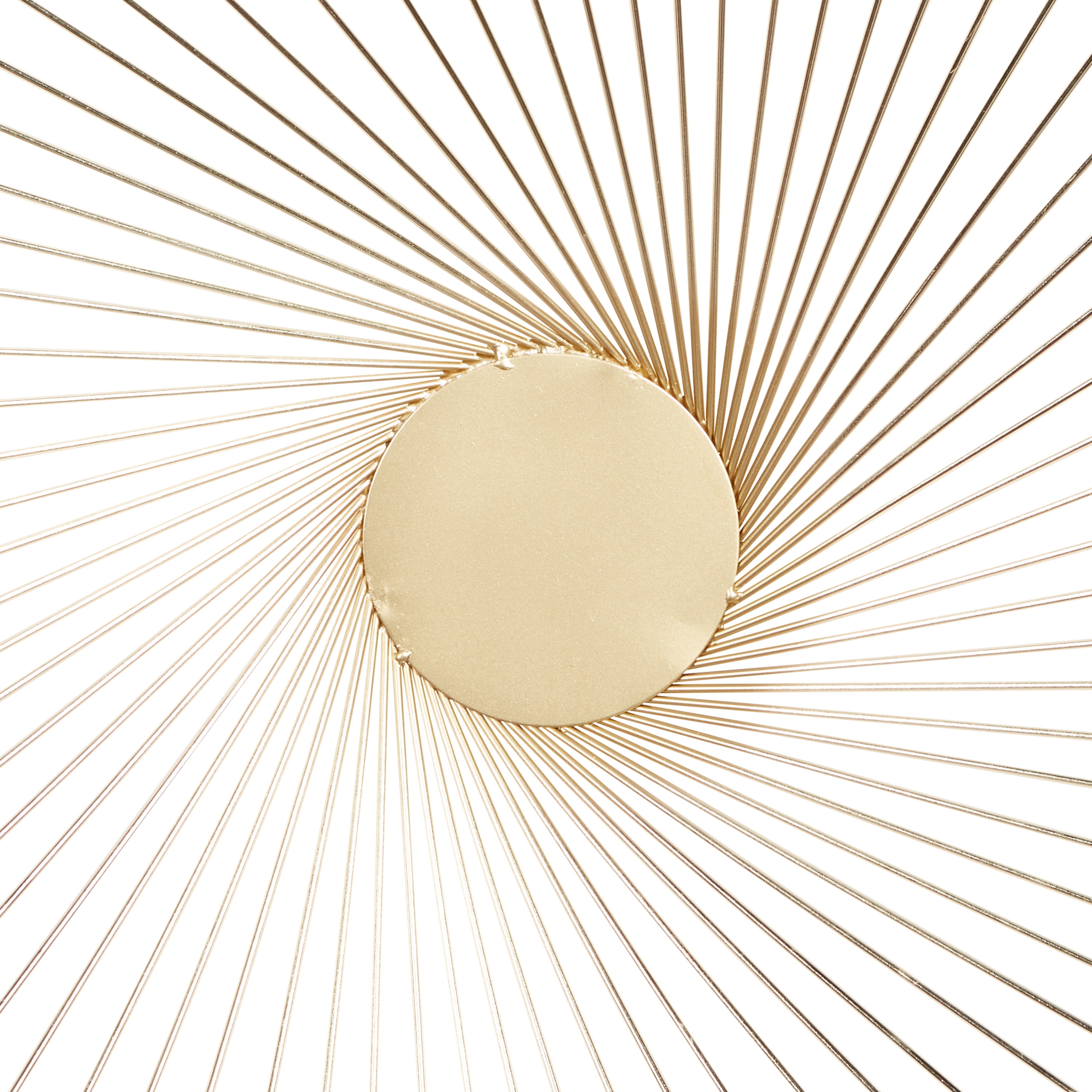 DecMode Gold Metal Radial Sunburst Wall Decor (3 Count)