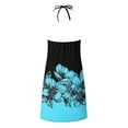 thumbnail image 4 of Dvprdro Womens Casual Floral Print Sundress Casual Fashion Halter Neck Sleeveless Lace-Up Hollow Out Beach Mini Dress, 4 of 5