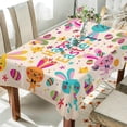 thumbnail image 3 of Coolnut Easter Rectangle Table Cloth Happy Easter Bunnies Tablecloth Waterproof Anti-Shrink Resistant Decorative Fabric Table Cover for Outdoor Picnic/Kitchen Dining 60x90In, 3 of 7