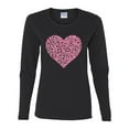 thumbnail image 2 of Wild Bobby, Pink Ribbon Heart, Breast Cancer Awareness, Women Graphic Long Sleeve Tee, Black, Small, 2 of 5