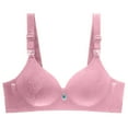thumbnail image 3 of Bigersell Lace Bras for Women Push up Bra No Underwire Hook and Eye Closure Wireless Bra Comfort Soft T-Shirt Bras Ladies Padded Bralette Everyday Bras Q-2-Pink-A 36, 3 of 5