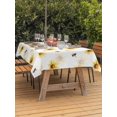 thumbnail image 3 of Outdoor Tablecloth with Umbrella Hole for Patio/Picnic/Party/Camping, Yellow Flowers Waterproof Table Cloth Rectangle Table Cover Washable, Spring Floral Elegant Pastoral Watercolor (60"x 84"), 3 of 9
