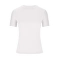 thumbnail image 5 of Women Blouses Womens Tops And Blouses Fall Petite Tops for Women Size Petite Work T Shirt Womens Comfy T Shirts Guard Top Skin Tight Shirt Casual V Neck Solid Shirts for Leggings White 2XL, 5 of 5