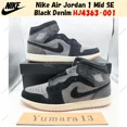 thumbnail image 1 of N I-K-E A i r-Jor-dan 1 Mid SE Black Denim HJ4363-001 US Men's Size, 1 of 6