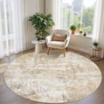 thumbnail image 7 of UERMEI 8'x8' Round Area Rugs for Living Room, Washable Non Slip Indoor Rug for Bedroom Home Decor Carpets, Modern Abstract Printed Carpet, Gray Gold, 7 of 7