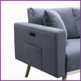 thumbnail image 2 of Easton 75" Dark Gray Linen Sofa – Modern Living Room Piece with USB Port, Pillows & Magazine Pockets, 2 of 5