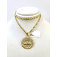 thumbnail image 2 of 10k Rope Chain Nugget Last Supper Charm Necklace Pendant Set 2mm 18"-24" Gold (Item Length:20in Chain & Pendant;), 2 of 5