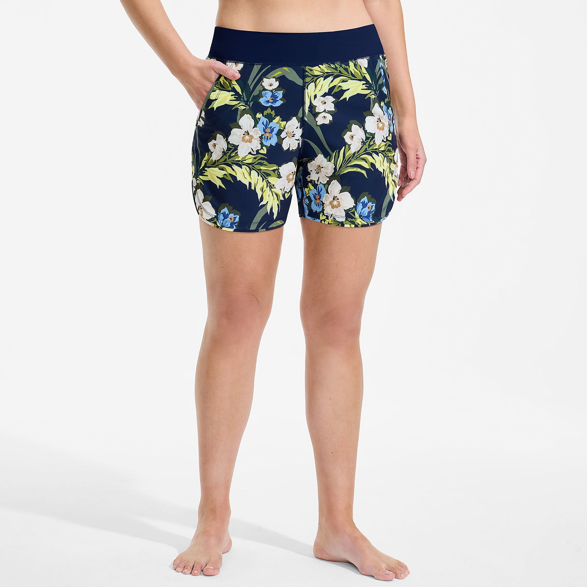 Lands' End Women's Plus Size SunShade UPF 50 5" Board Shorts with Panty