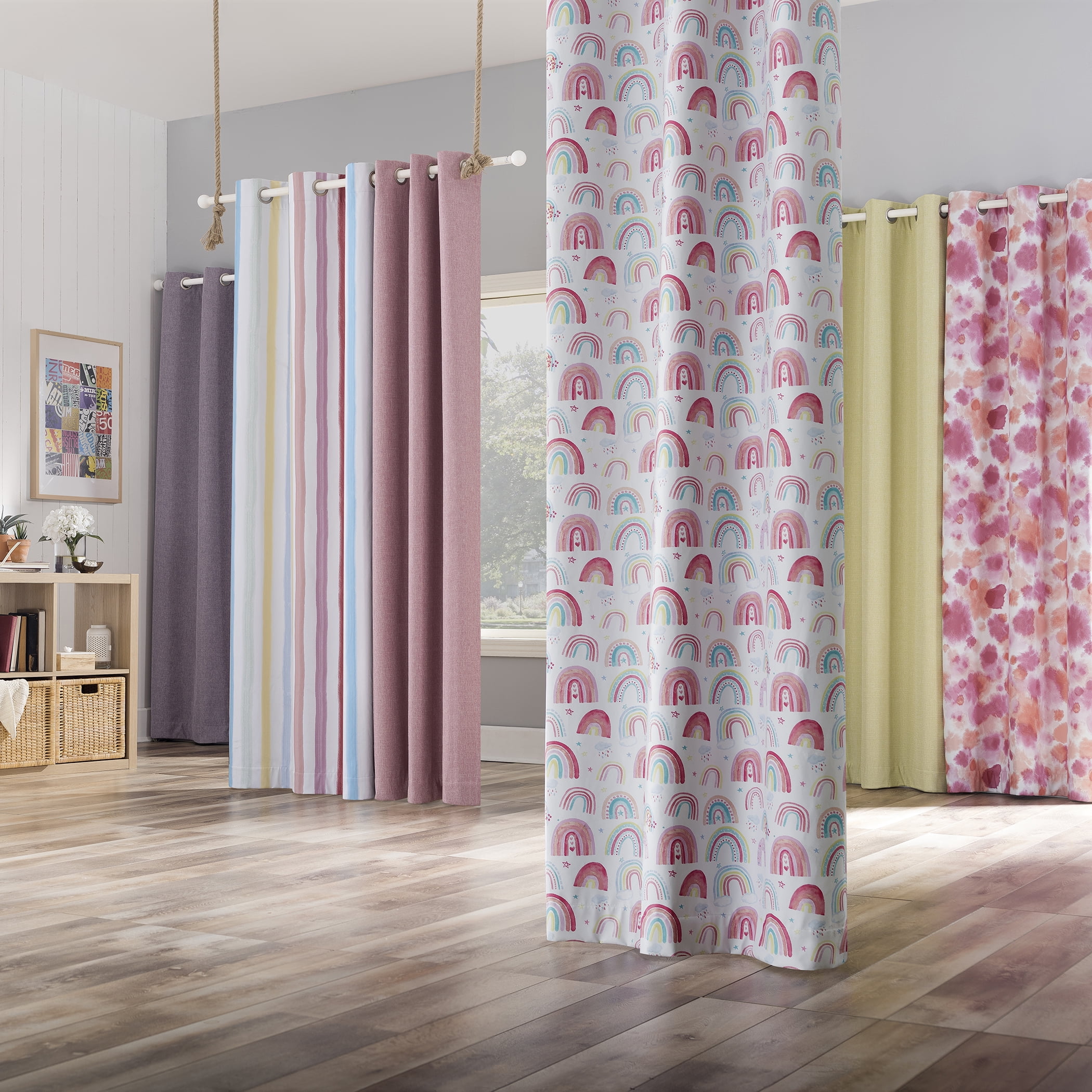 Sun Zero Miles 100% Blackout Grommet Single Curtain Panel in Pink, 40" x 96" in Pink