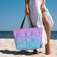thumbnail image 3 of Wukai Multicolor Glitter Print Zipper Bag,large Beach Tote Bag,Waterproof Sandproof Bag,Grocery and Picnic Tote Travel Bag, 3 of 5