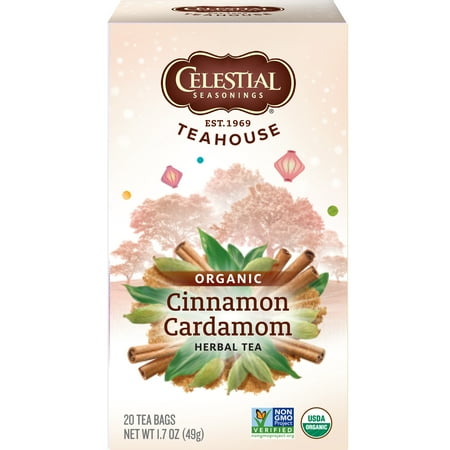 Cardamom Tea - Celestial Seasonings Organics Herbal Tea, Cinnamon & Cardamom, 20 Count