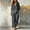 Dark Gray plus size two piece sets a1, variant on Women Plus Size Two Piece Sets V Neck 3/4 Sleeve Pullover Tops Wide Leg Pants Casual Loungewear Solid Boho Lounge Set Loose Vacation Travel Outfits, Navy 2XL