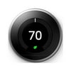 Open Box Google Nest Learning Thermostat 3rd Gen T3007ES - Stainless Steel