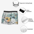 thumbnail image 5 of Rateoe The World Map with Cartoon Animals Mens Boxer Briefs Poly Spandex Performance Boxer Briefs Underwear Hem Boxer Briefs - Medium, 5 of 8