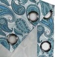 thumbnail image 4 of Ambesonne Paisley Grommet Curtain, Ocean Stripe and Flower, 50" x 108", Blue and White, 4 of 6