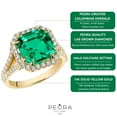 thumbnail image 4 of PEORA 4.65 Carats Created Colombian Emerald Lab Grown Diamond Ring in 14K Yellow Gold, Asscher Cut, Size 8, 4 of 5