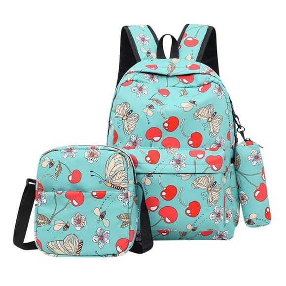 Jienlioq Sac à Dos pour Hommes et Femmes, Sac à Dos d'Étudiant Imprimé Nordique, Ensemble Trois Pièces en Nylon, Sac à Dos pour Ordinateur, Sac pour Mère