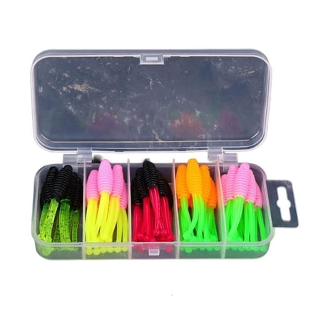 30pcs Swimbait Jigging Lure Fishing Lure Double Tail Artificial Baits Soft Baits 5cm 1.2g Fishing Baits