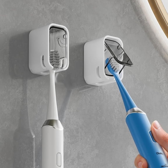 Juxing-shop Wall-Mounted Toothbrush Holders 2 Count