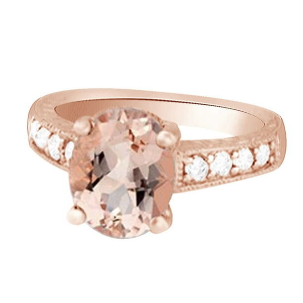 Jewel Zone US (2.76 cttw) Simulated Pink & White Natural Diamond Engagement Wedding